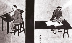 Chinese Painting of Woodcutter and Printer