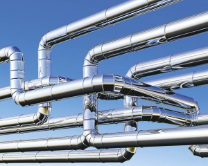 Pipeline against blue sky