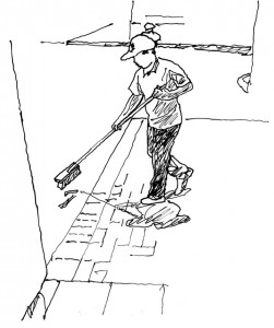 Cleaning man